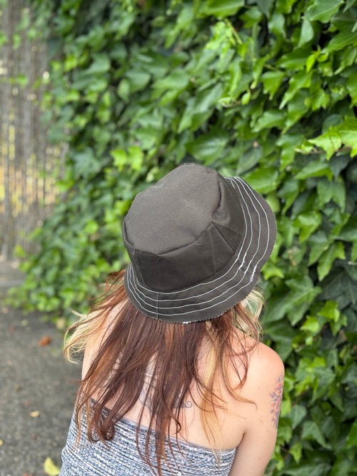 Reversible Red/Green floral sun hat